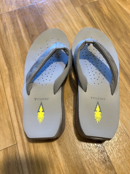 Volatile Gray Suede Thong Sandals - Picture 8 of 9